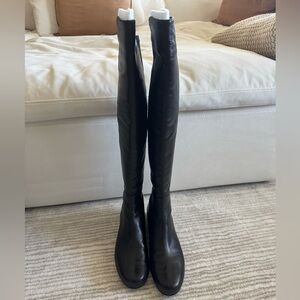 Stuart Weitzman Lander Boots - Black Over-the-Knee Leather Boots size 8.5